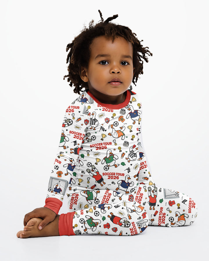 Zweiteiliges Langarm-Pyjama-Set mit Sommerfrüchten