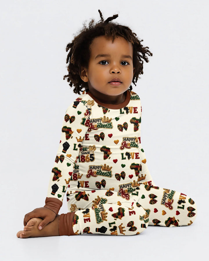 Zweiteiliges Langarm-Pyjama-Set mit Sommerfrüchten