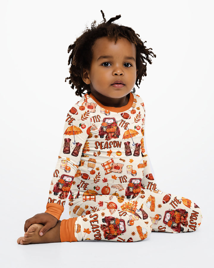Fall Tis the Season Bamboo Two Piece Long Sleeve Pajama Set