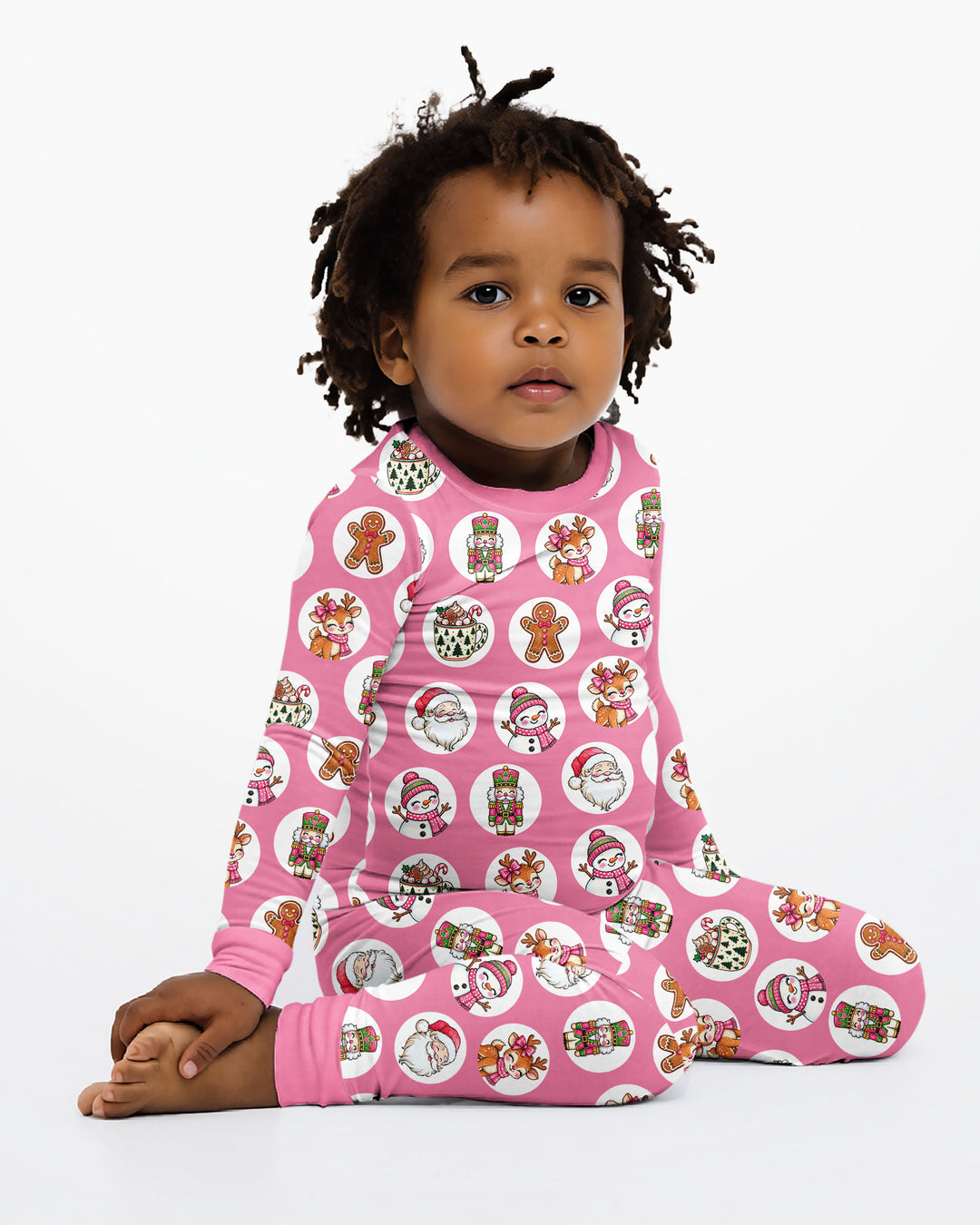 Distressed Holiday Bamboo Two Piece Long Sleeve Pajama Set
