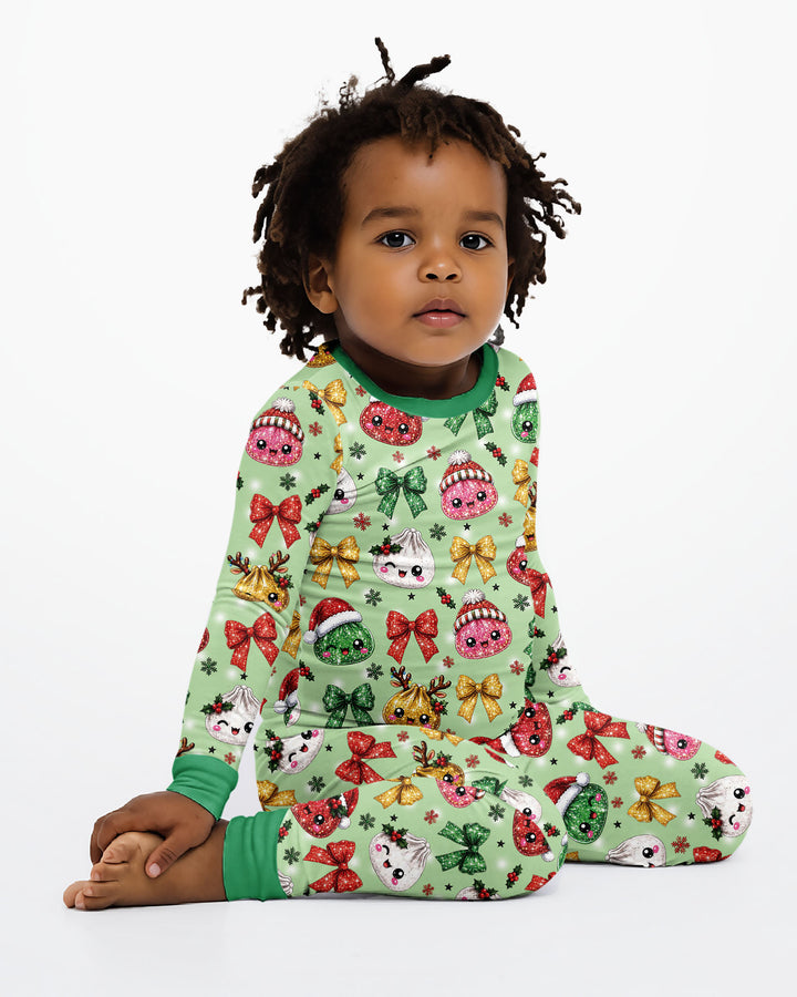 You're A Christmas Dumpling Bamboo Two Piece Long Sleeve Pajama Set