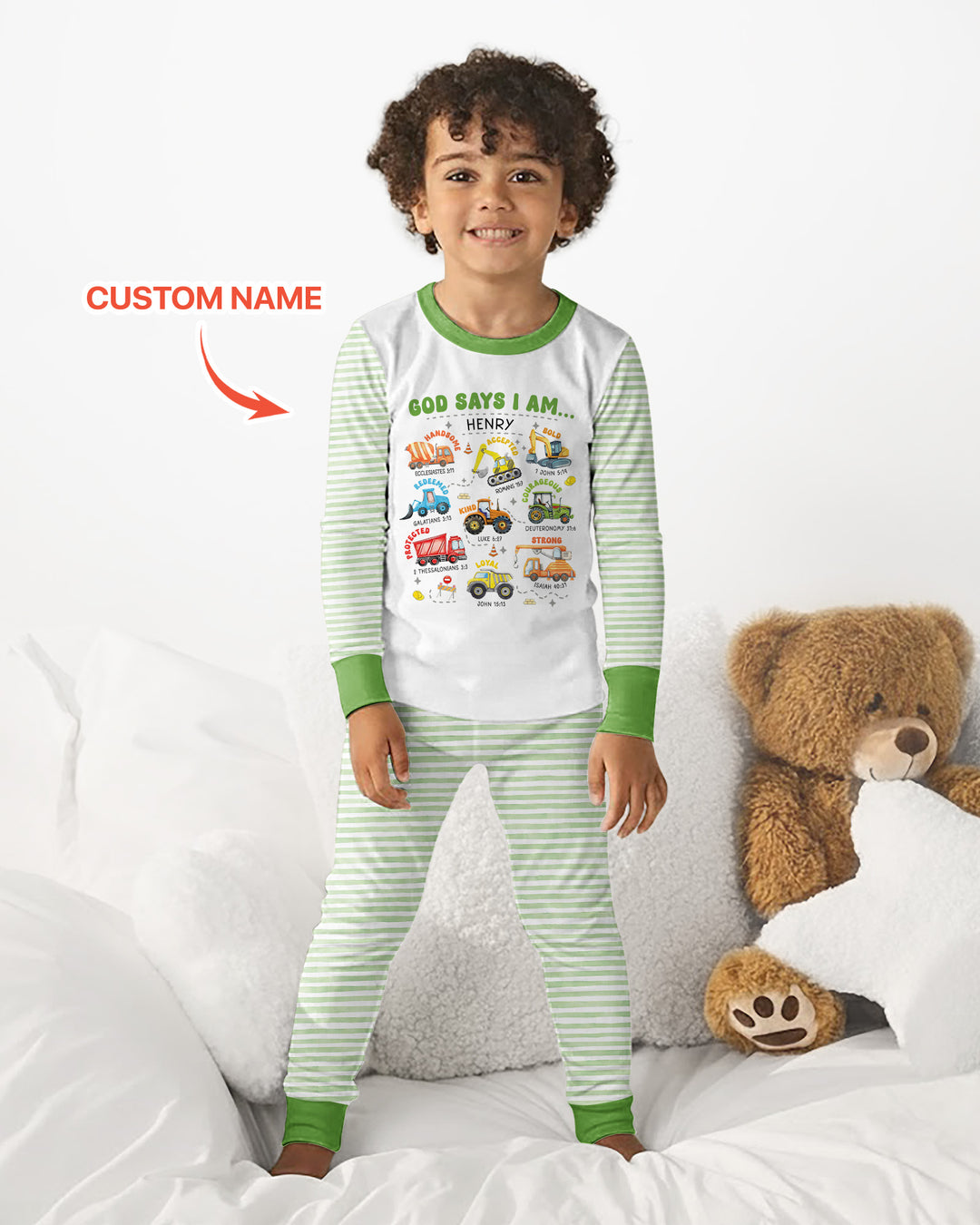 Personalized God Says I Am Bamboo Two Piece Long Sleeve Pajama Set