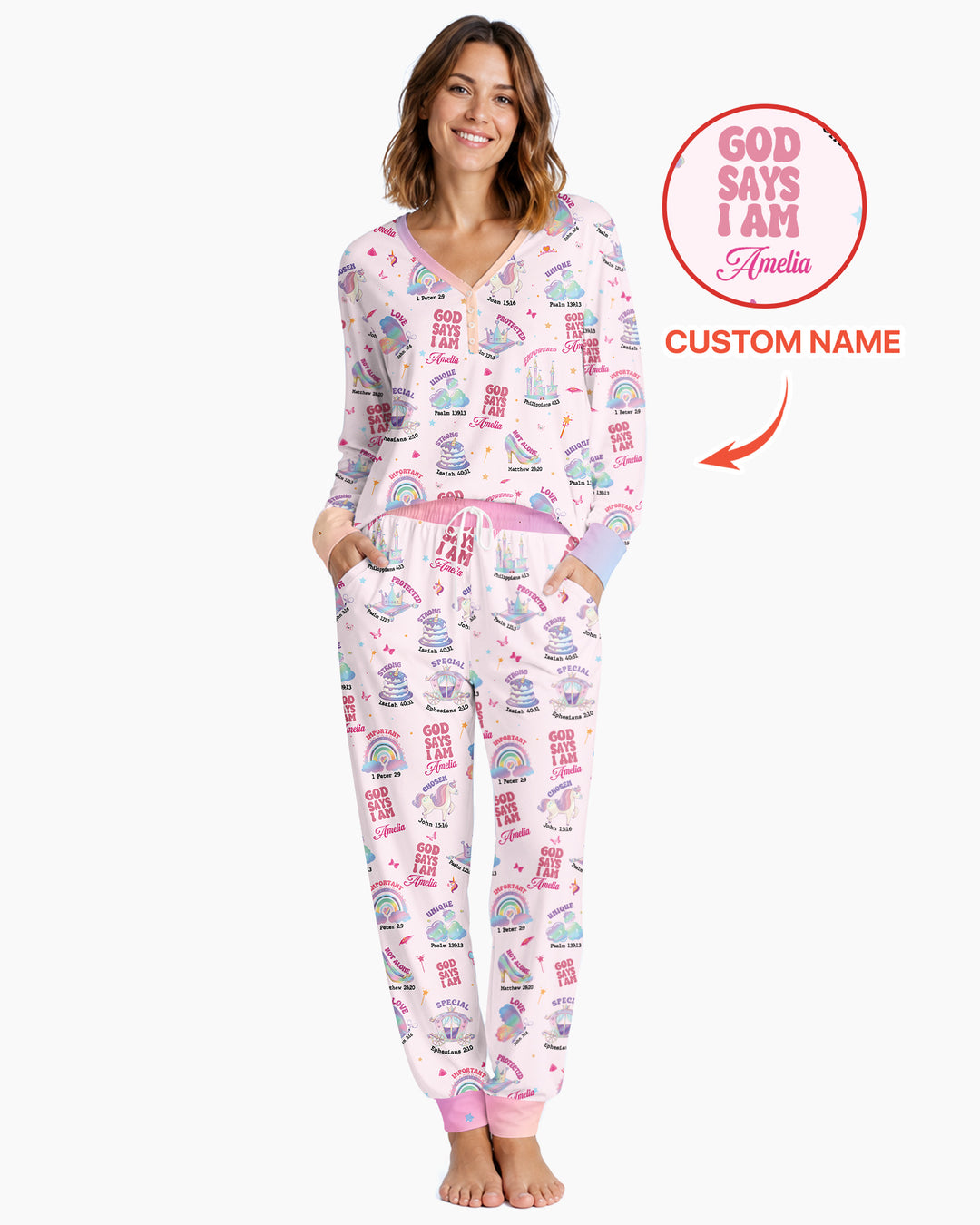Gott sagt, ich bin Damen-Pyjama-Set