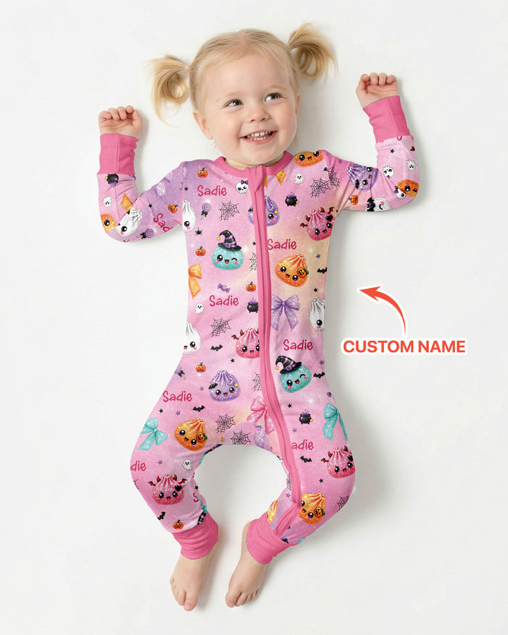 Custom Name Spooky Dumpling Bamboo Convertible Zippy
