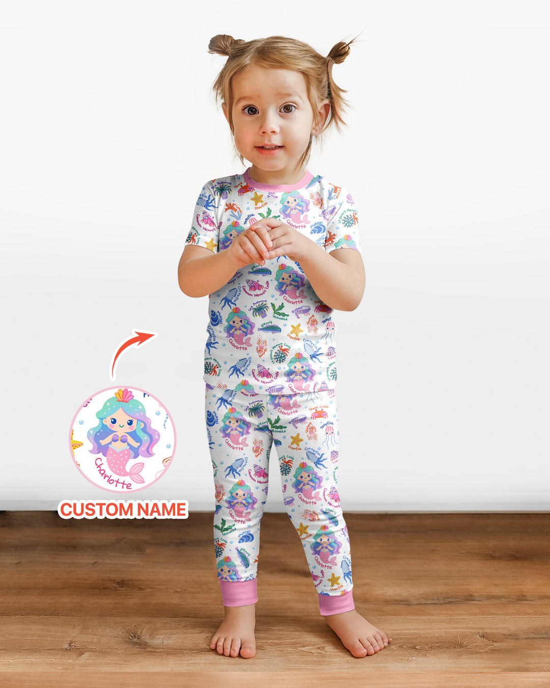 Zweiteiliges, kurzärmliges Pyjama-Set mit Marienkäfern