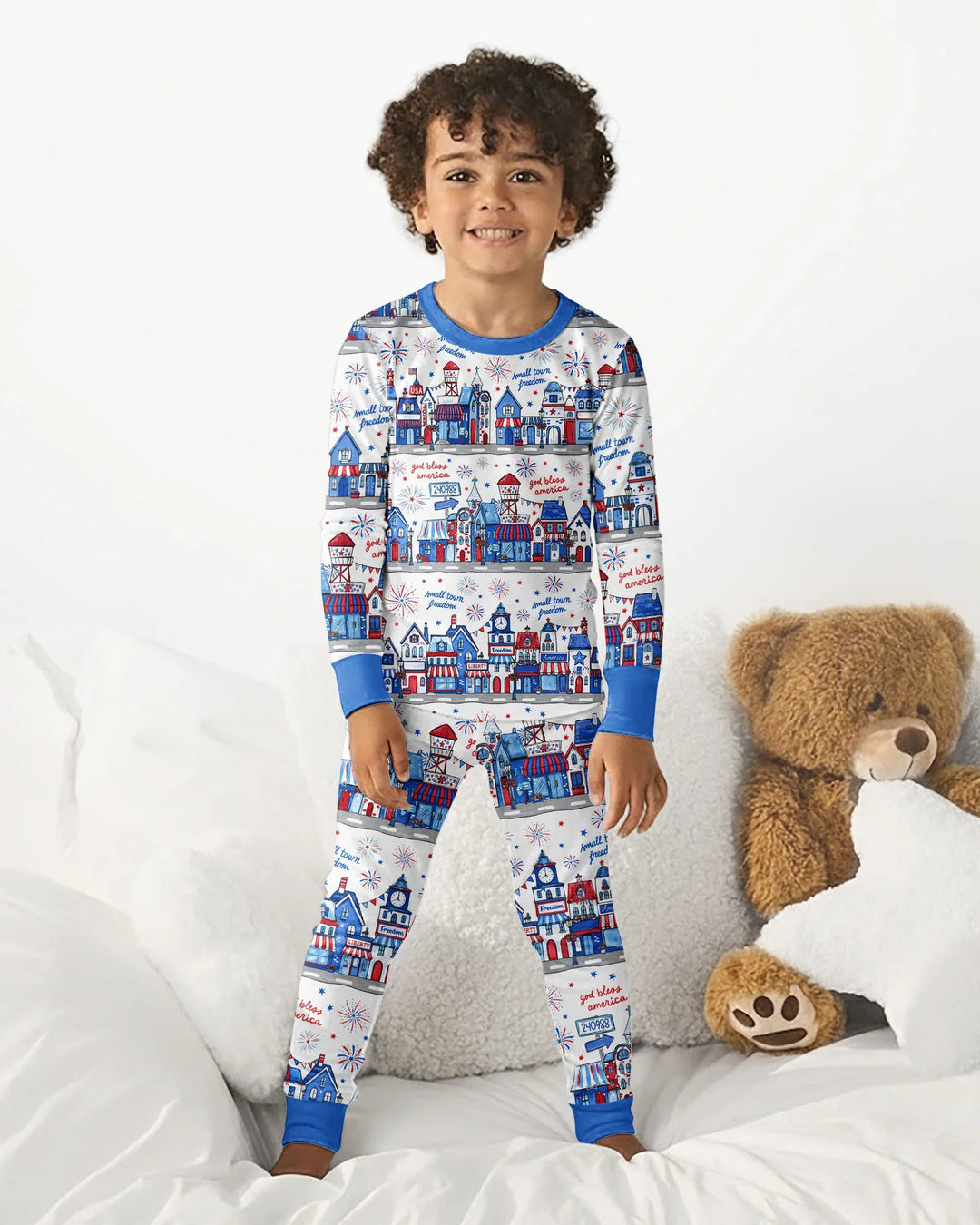 Zweiteiliges Langarm-Pyjama-Set mit Sommerfrüchten