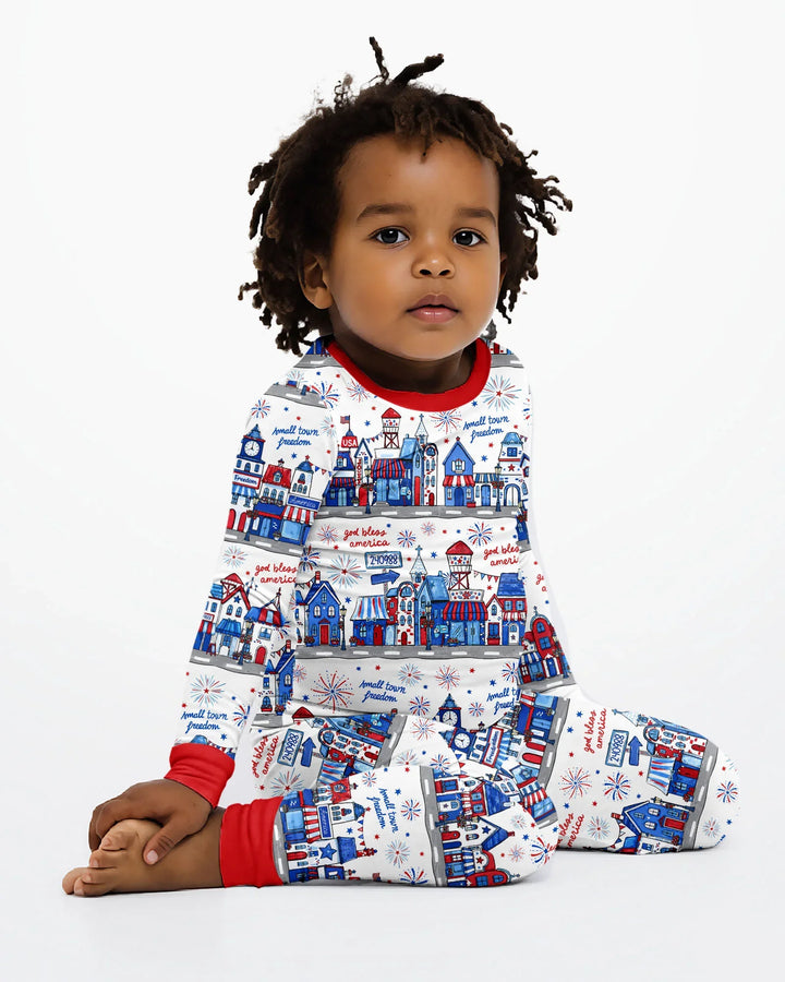 Zweiteiliges Langarm-Pyjama-Set mit Sommerfrüchten