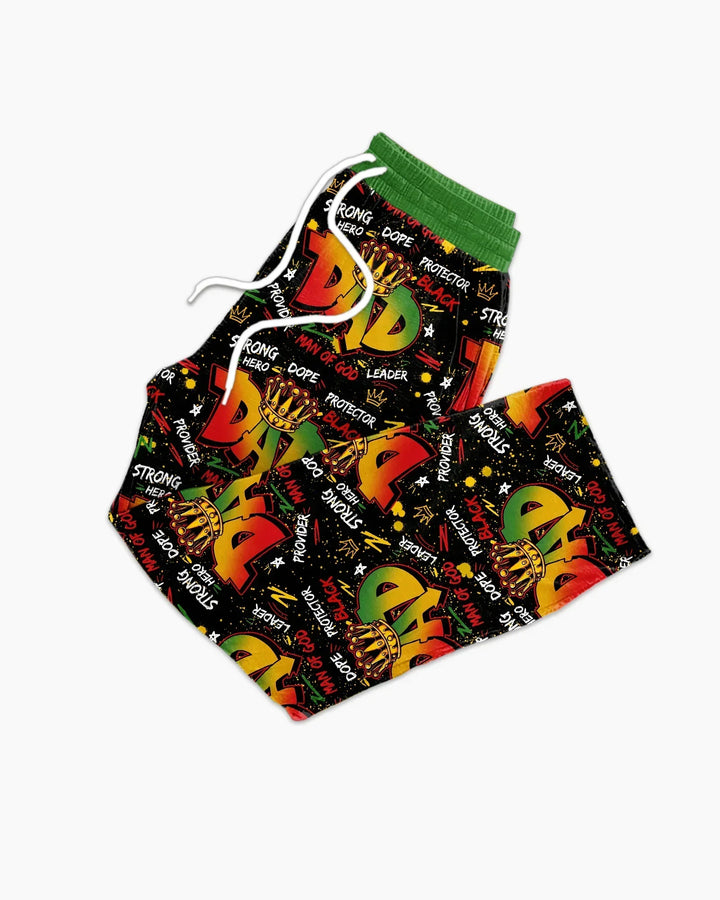 Black Dad Graffiti Bamboo Men's Pajama Set