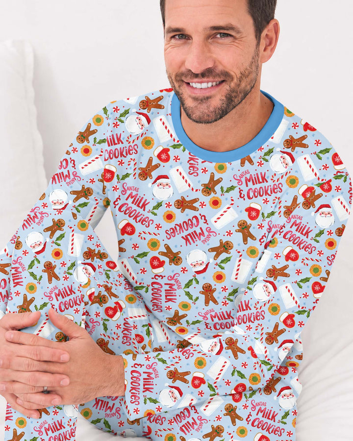 Santas, Milk and Cookies Bamboo Men's Pajama Set