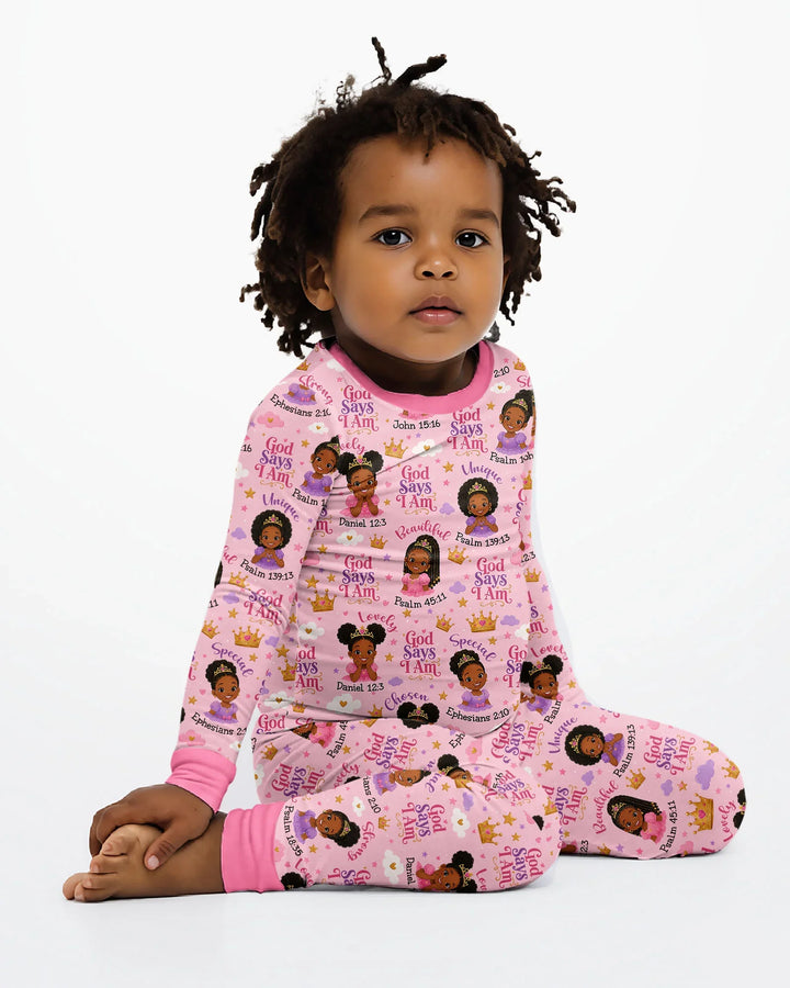 Zweiteiliges Langarm-Pyjama-Set mit Sommerfrüchten