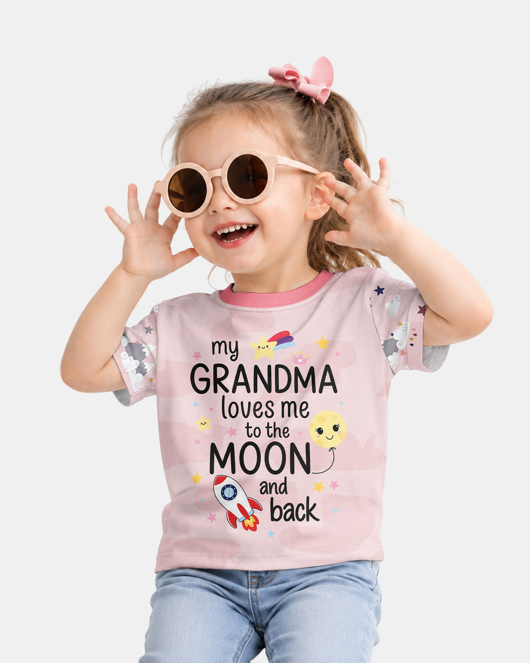 My Grandma Loves Me To The Moon And Back Bamboo Crewneck T-Shirt