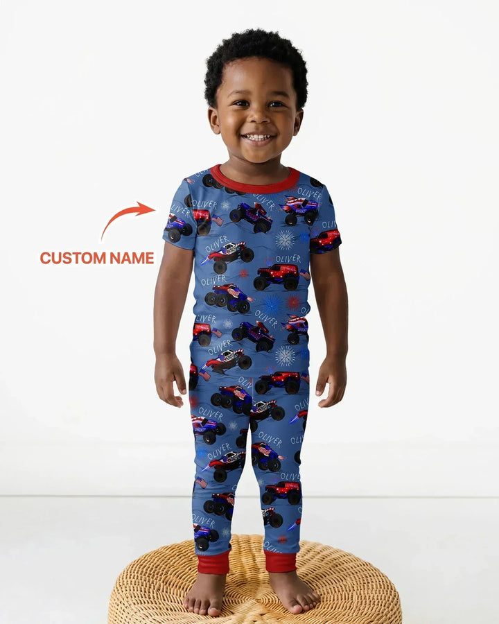 Zweiteiliges, kurzärmliges Pyjama-Set mit Marienkäfern