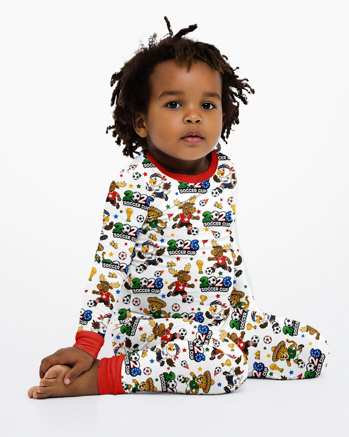 Zweiteiliges Langarm-Pyjama-Set mit Sommerfrüchten