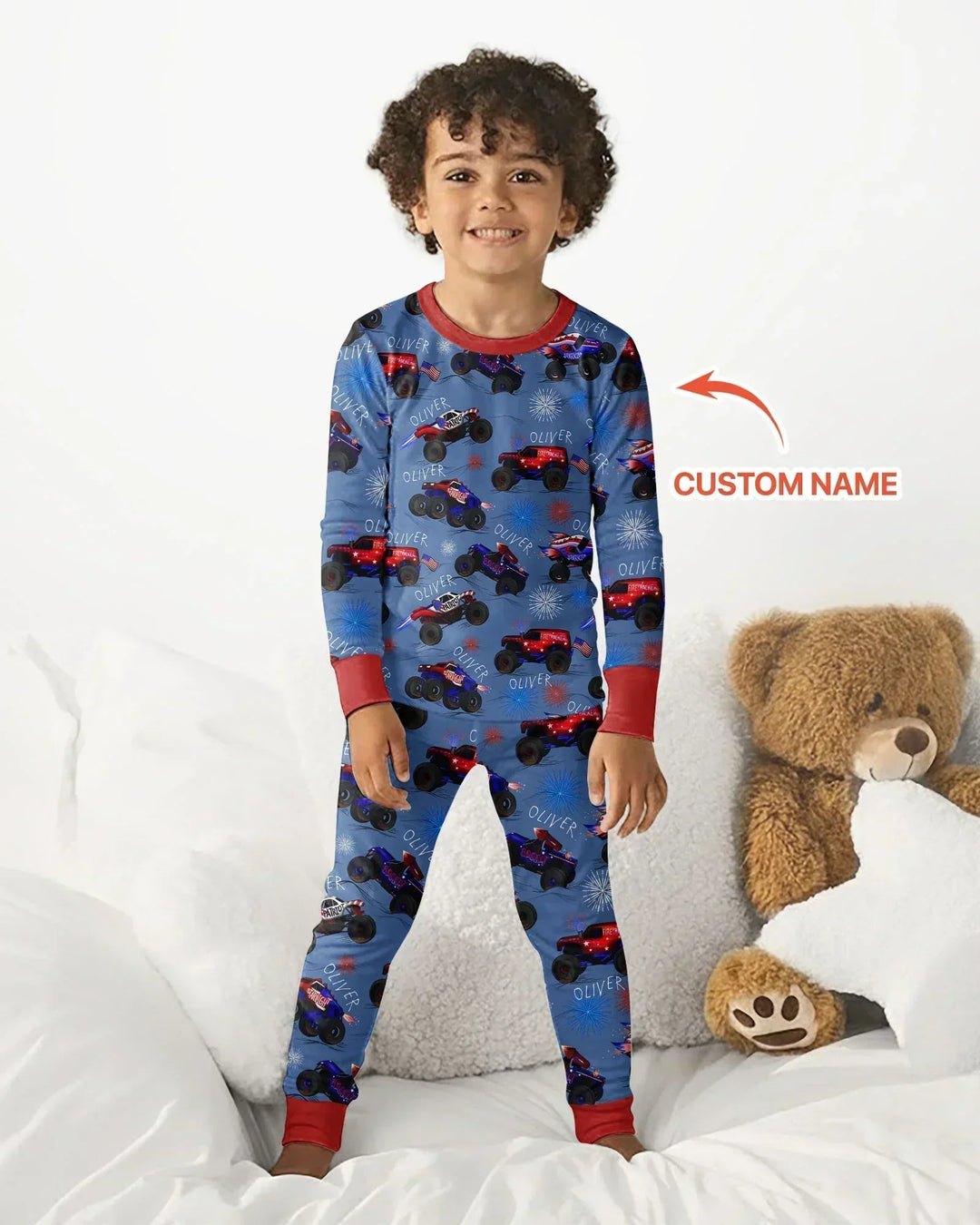Zweiteiliges Langarm-Pyjama-Set mit Sommerfrüchten