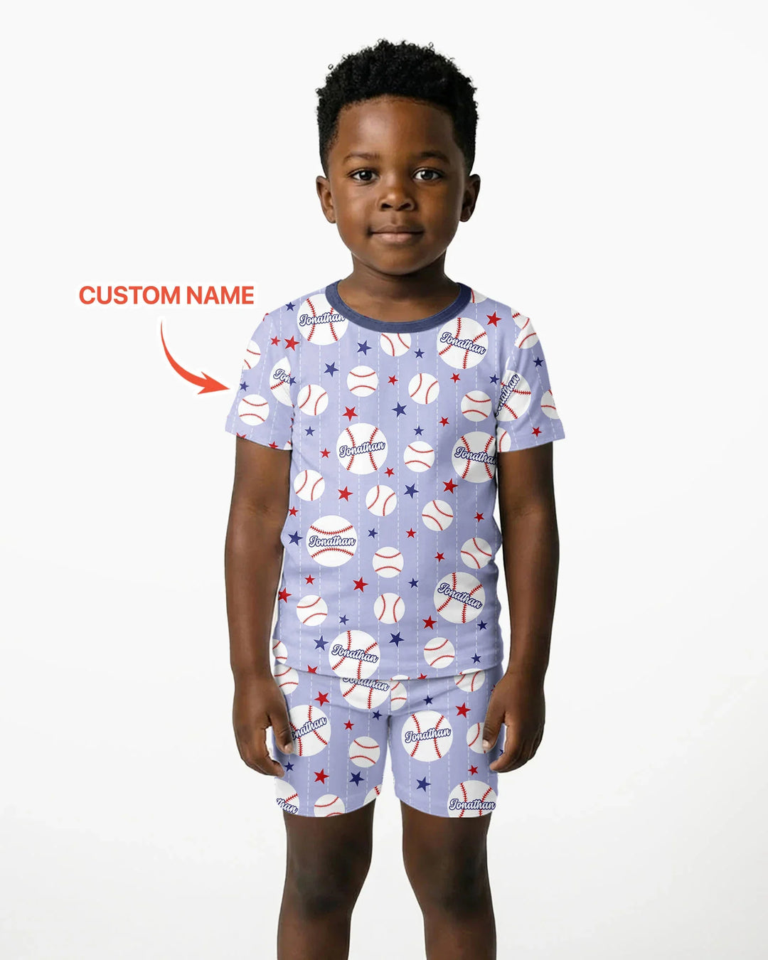 Zweiteiliges Pyjama-Set mit kurzen Ärmeln und Shorts im Sommer-Design
