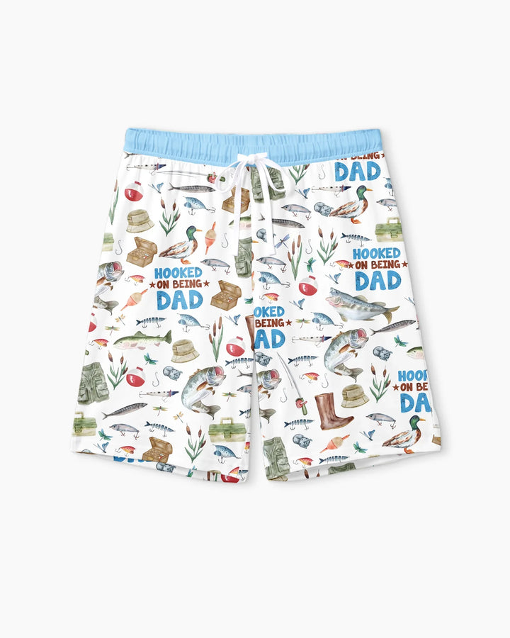 Hooked The Best Dad Daddy & Me Matching Bamboo Men Short Sleeve Short Pajama Set
