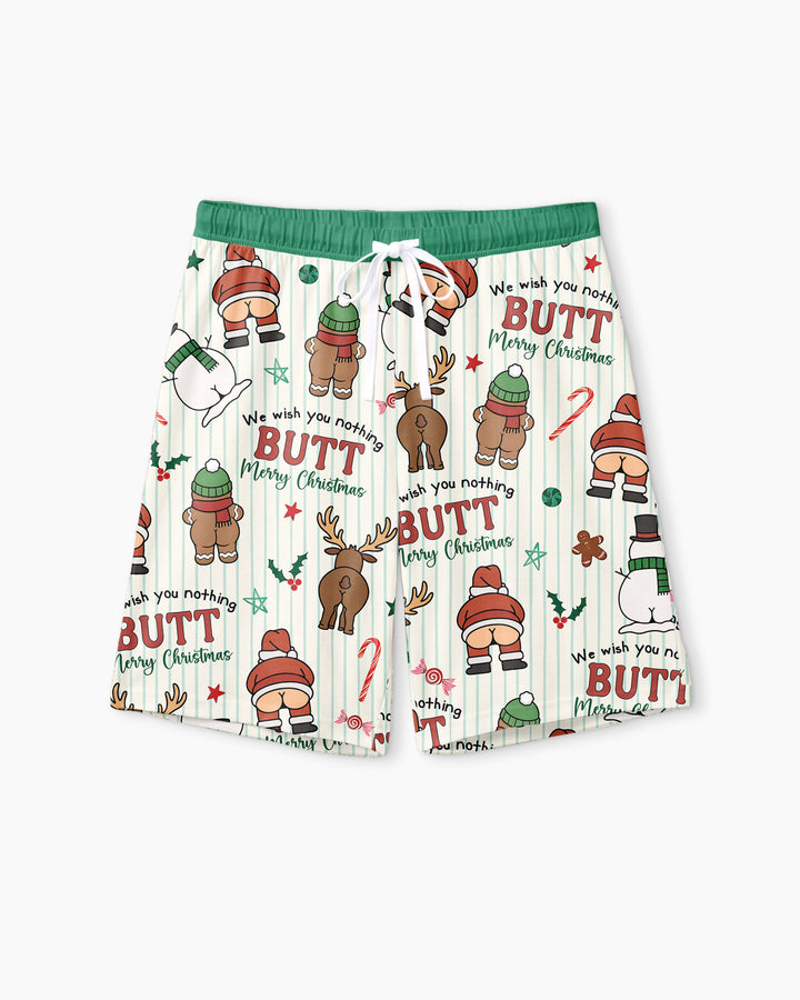 We Wish You Nothing Butt Merry Bamboo Men Short Sleeve Short Pajama Set