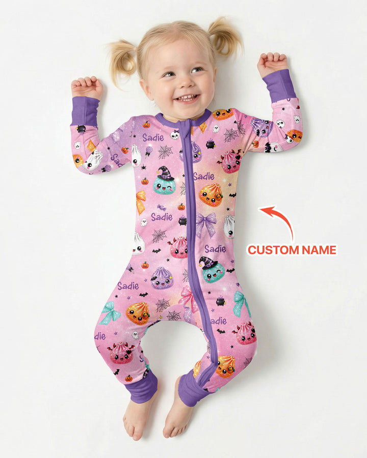 Custom Name Spooky Dumpling Bamboo Convertible Zippy