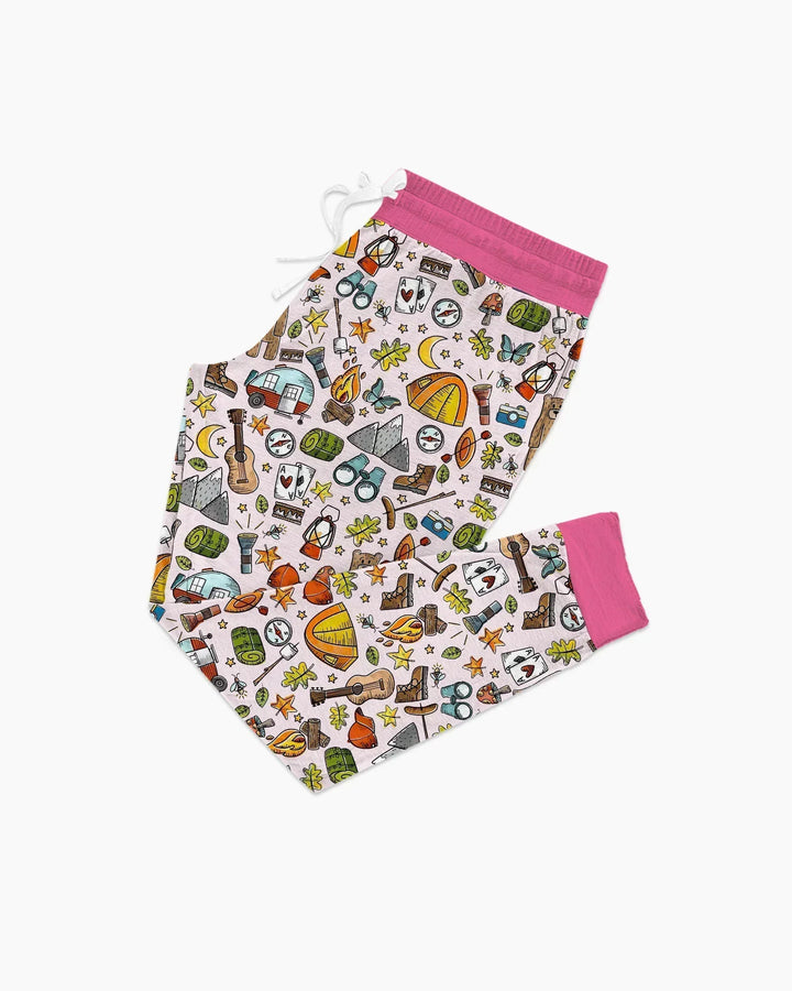 Lustiges Camper-Familien-Pyjama-Set aus Bambus für Damen