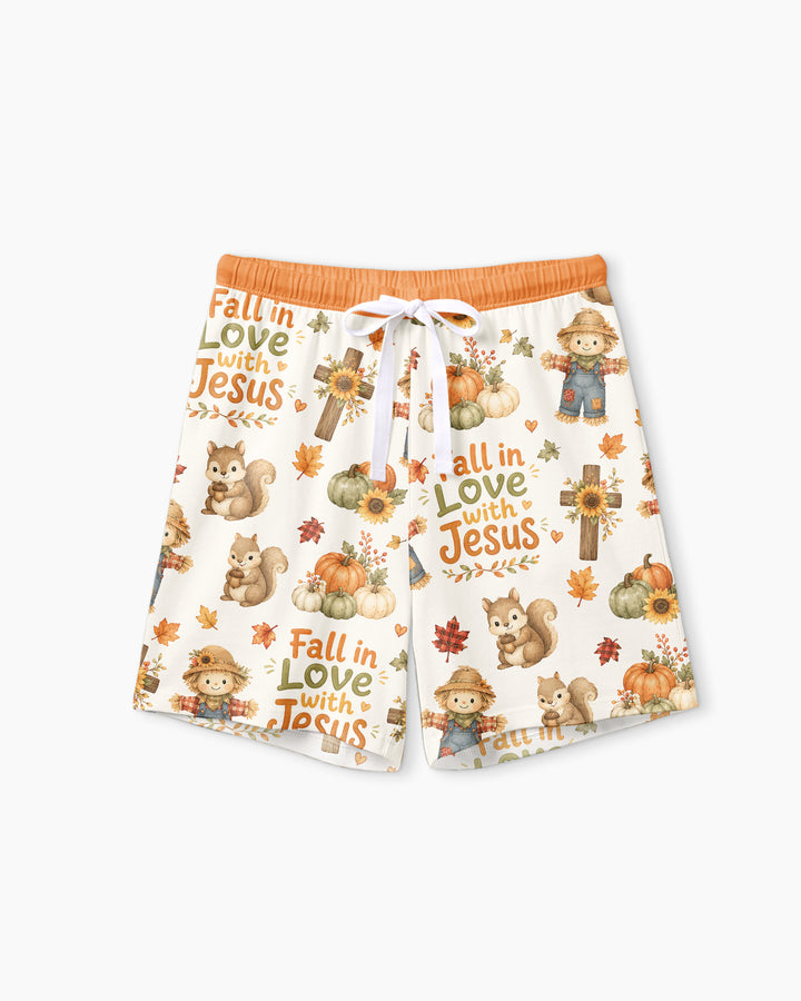 Fall For Jesus Bamboo Women Short Sleeve Short Pajama Set