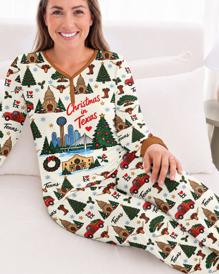 Christmas In Texas Bamboo Women Pajama Set