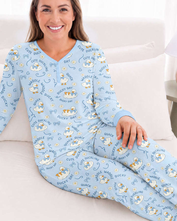 Happy Ducky Day Bamboo Women Pajama Set