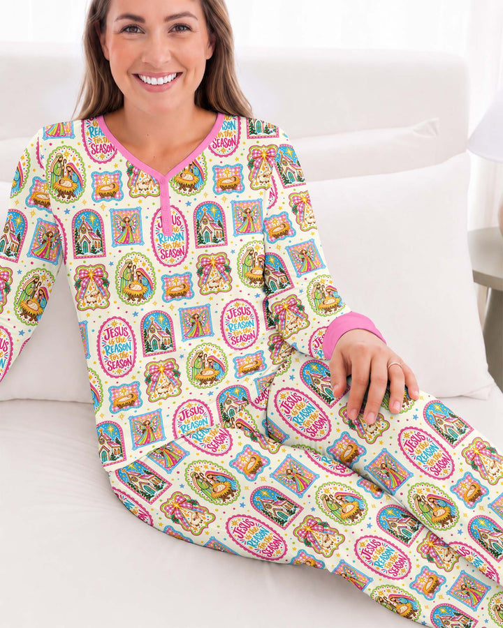 Nativity Jesus Is The Reason Bamboo Women Pajama Set