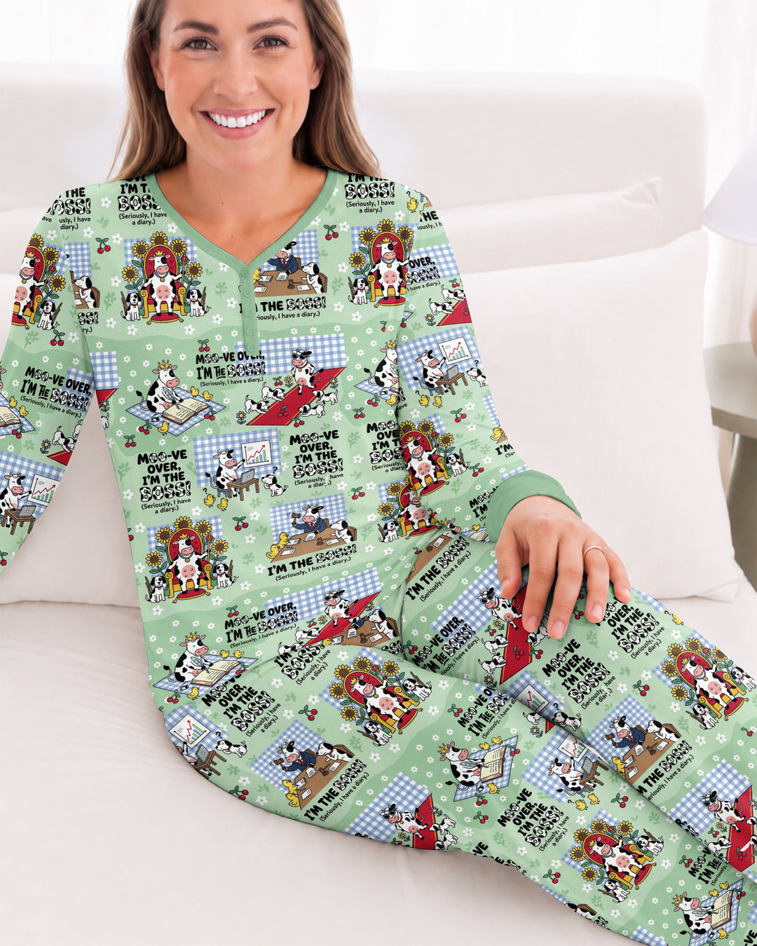 Moove Over Im The Boss Bamboo Women Pajama Set