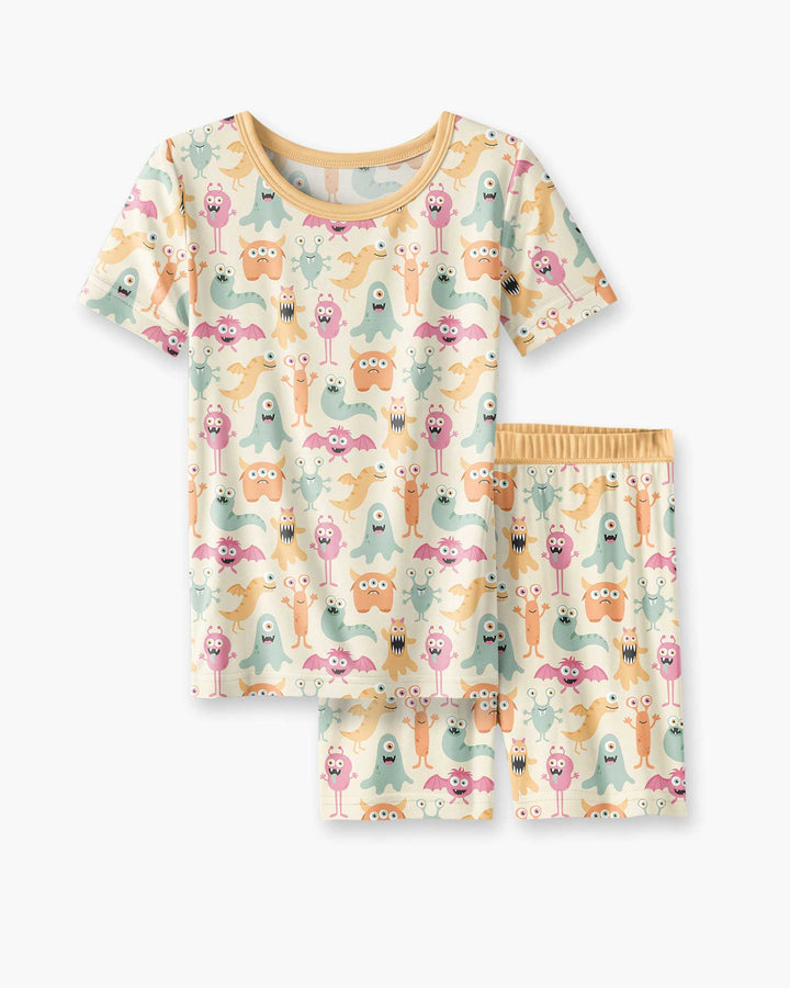 Monster Boo Bash Bamboo Two Piece Short Sleeve Shorts Pajama Set