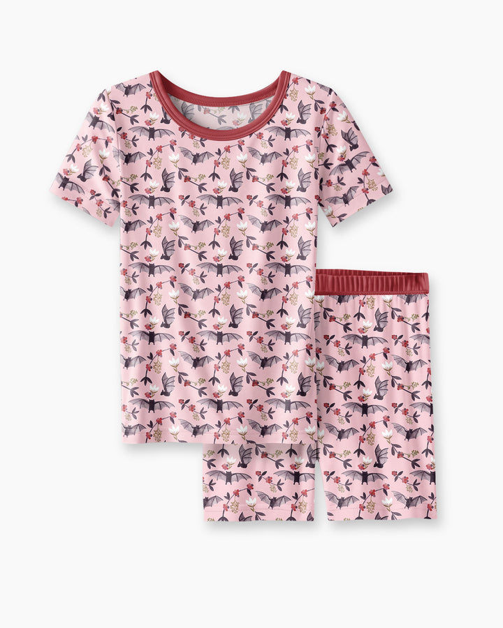Fruit Bats Bamboo Two Piece Short Sleeve Shorts Pajama Set