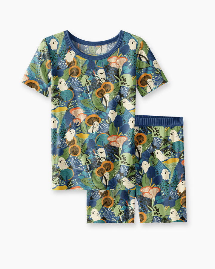 Ghost Forest Bamboo Two Piece Short Sleeve Shorts Pajama Set
