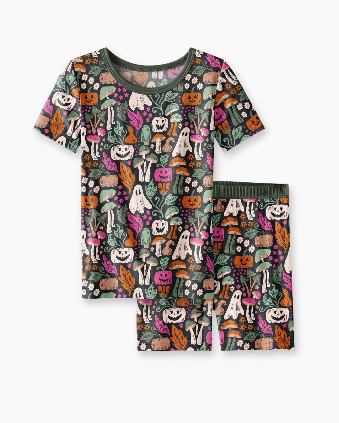 Dark Pumpkin Zona Bamboo Two Piece Short Sleeve Shorts Pajama Set