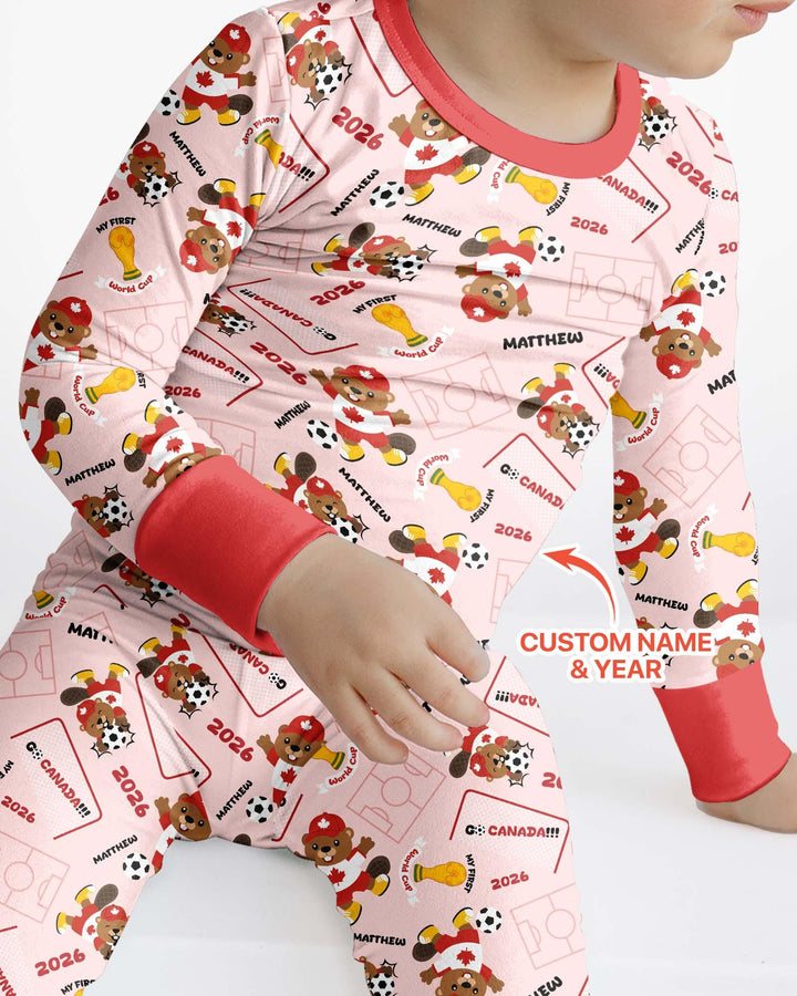 Zweiteiliges Langarm-Pyjama-Set mit Sommerfrüchten