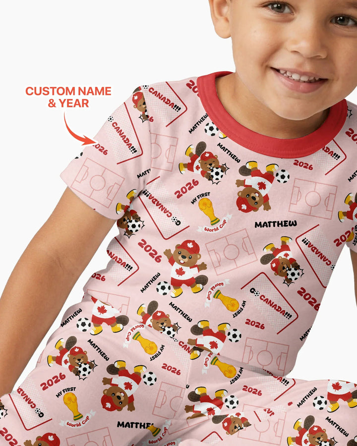 Zweiteiliges, kurzärmliges Pyjama-Set mit Marienkäfern