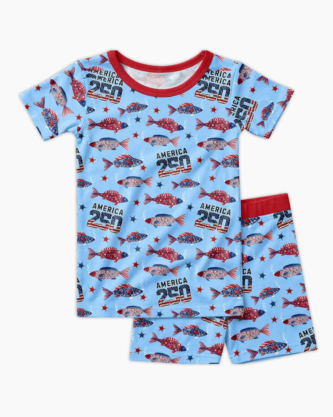 Template Zweiteiliges Pyjama-Set mit kurzen Ärmeln und Shorts