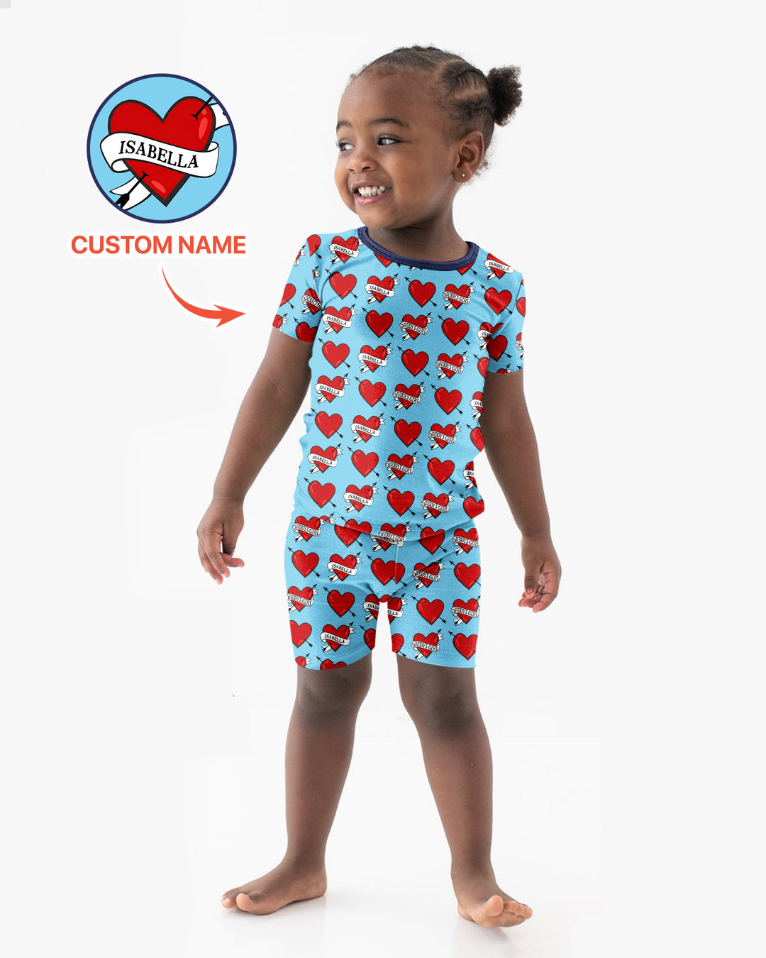 Zweiteiliges Pyjama-Set mit kurzen Ärmeln und Shorts im Sommer-Design