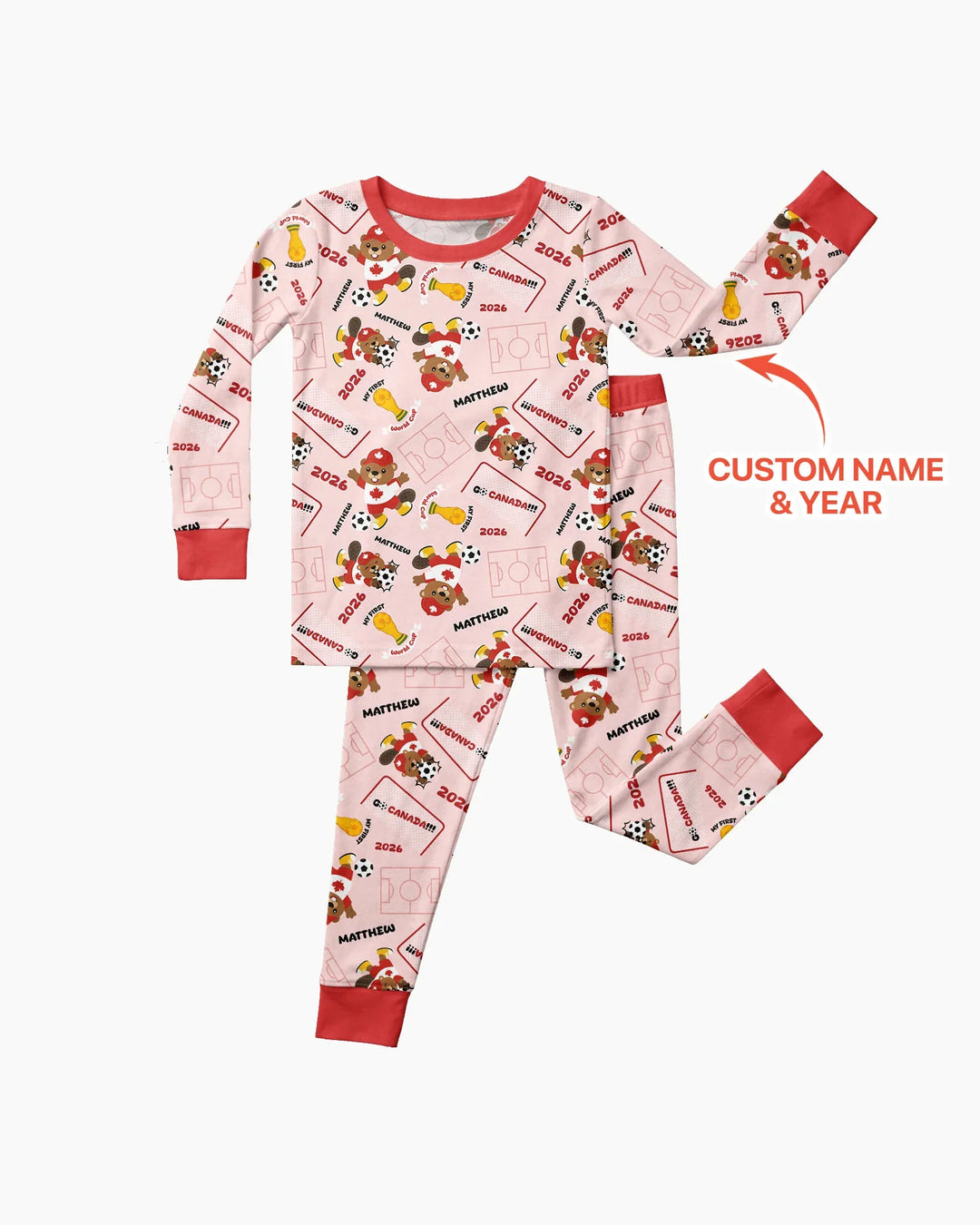 Zweiteiliges Langarm-Pyjama-Set mit Sommerfrüchten