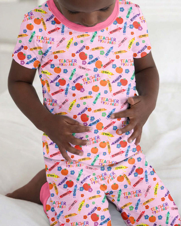 Zweiteiliges, kurzärmliges Pyjama-Set mit Marienkäfern
