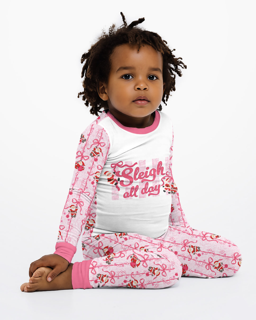 Sleigh All Day Santa Claus  Bamboo Two Piece Long Sleeve Pajama Set