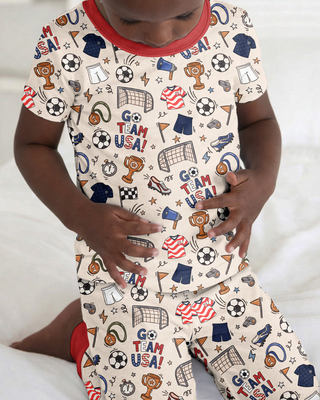 Zweiteiliges, kurzärmliges Pyjama-Set mit Marienkäfern