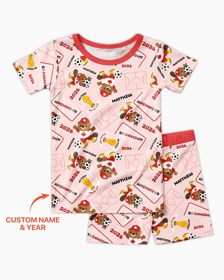 Zweiteiliges Pyjama-Set mit kurzen Ärmeln und Shorts im Sommer-Design