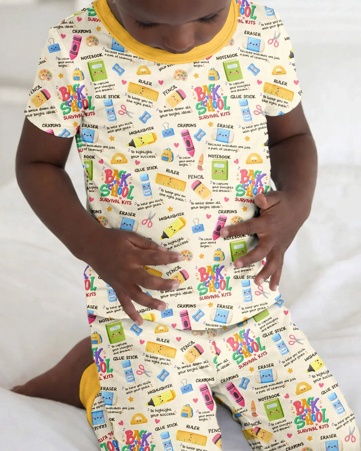 Zweiteiliges, kurzärmliges Pyjama-Set mit Marienkäfern