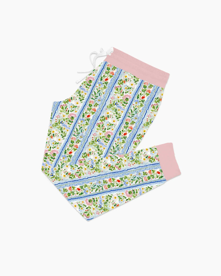 Paste Floral Girl Bamboo Women Pajama Set