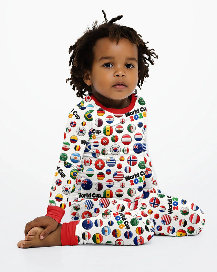Zweiteiliges Langarm-Pyjama-Set mit Sommerfrüchten