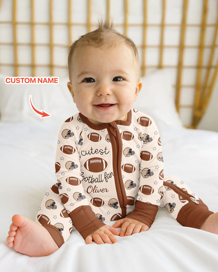 Custom Name Cutest Football Fan Bamboo Convertible Zippy
