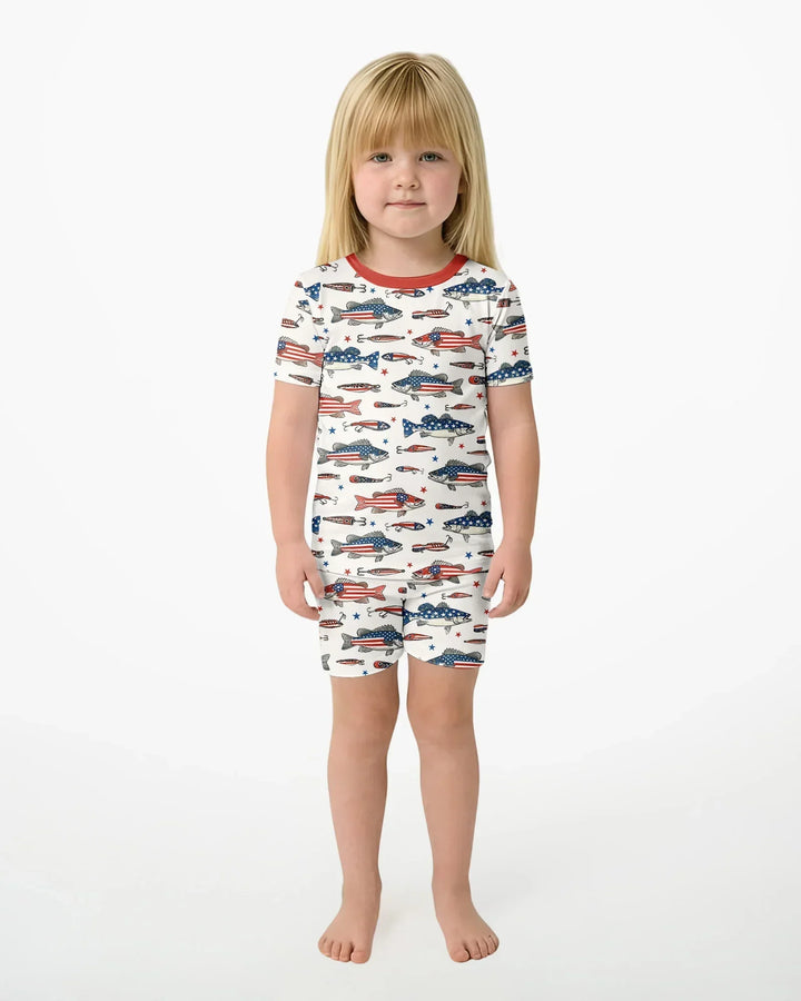 Schlafanzug-Set zweiteilig, kurze Ärmel, kurze Hose, Bambus
