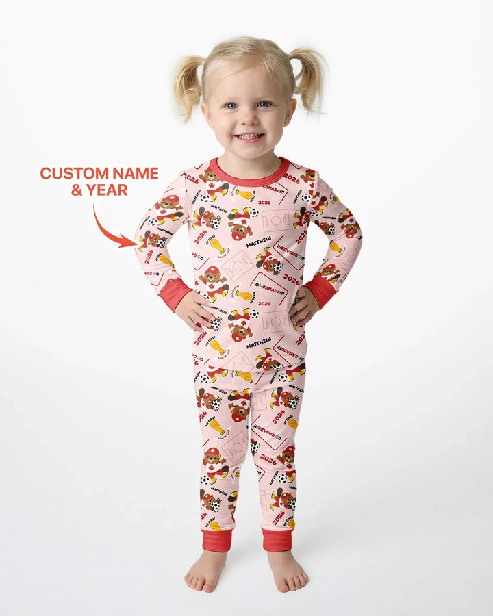 Zweiteiliges Langarm-Pyjama-Set mit Sommerfrüchten