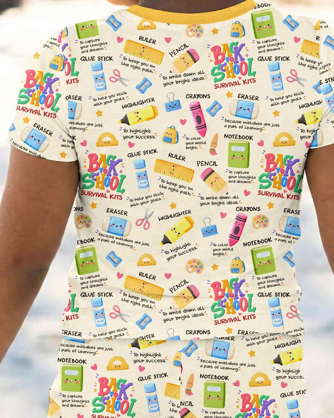 Zweiteiliges, kurzärmliges Pyjama-Set mit Marienkäfern