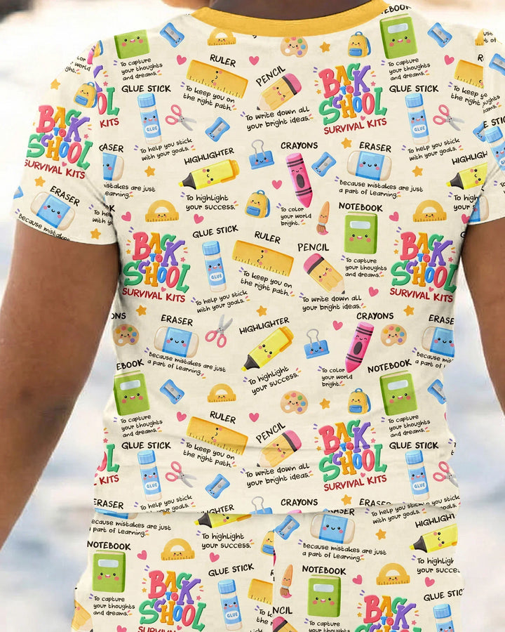 Zweiteiliges, kurzärmliges Pyjama-Set mit Marienkäfern