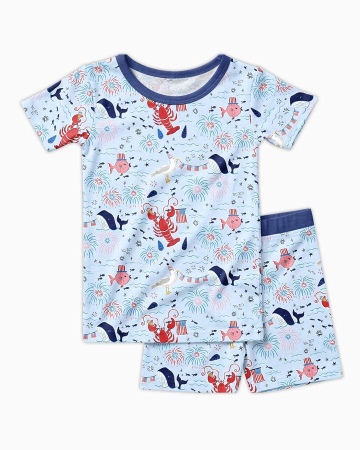 Schlafanzug-Set zweiteilig, kurze Ärmel, kurze Hose, Bambus